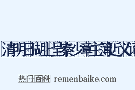 清明日湖上呈秦少章主簿近义词是什么意思的图片